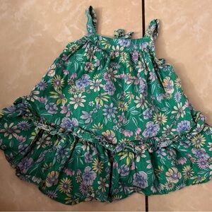 Old Navy Green Floral Kids Casual Dress
